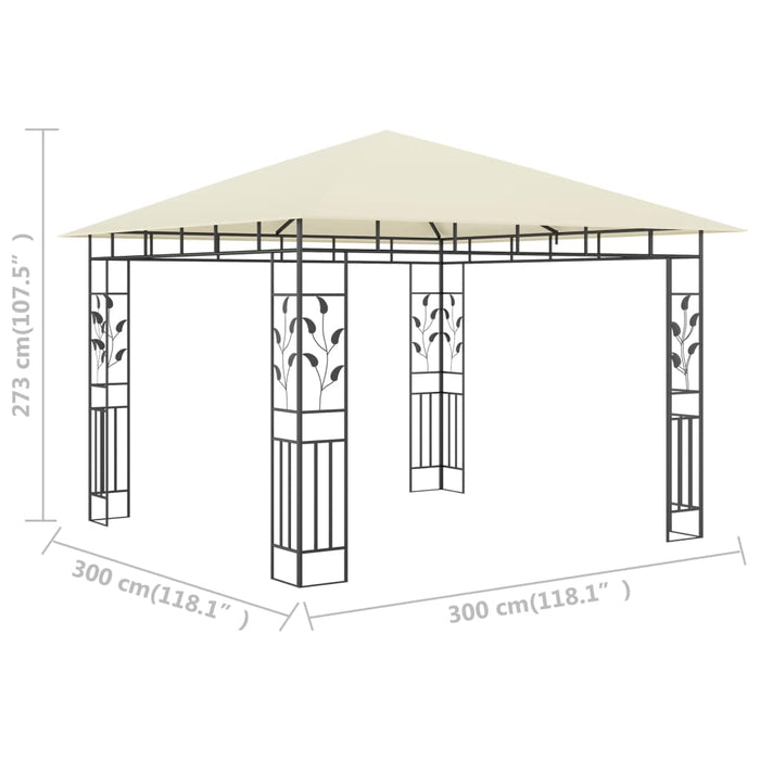 Pavilion cu plasă anti-țânțari, crem, 3x3x2,73 m, 180 g/m² - WALTI WALTI