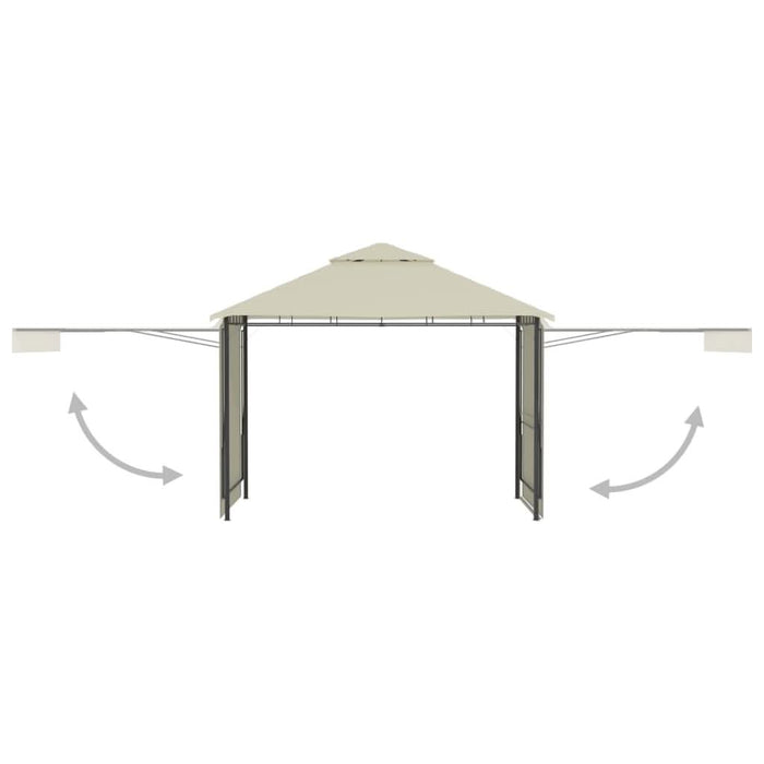 Pavilion cu acoperiș dublu extins, 3x3x2,75 m, crem, 180 g/m² - WALTI WALTI