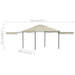 Pavilion cu acoperiș dublu extins, 3x3x2,75 m, crem, 180 g/m² - WALTI WALTI