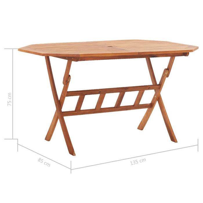 Masă de grădină pliabilă, 135x85x75 cm, lemn masiv de acacia - WALTI WALTI