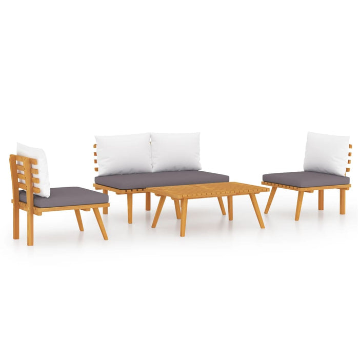 Set mobilier de grădină cu perne, 4 piese, lemn masiv de acacia - WALTI