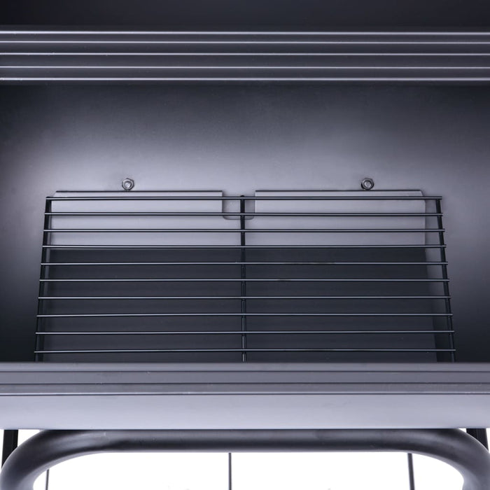 Grătar barbecue cu cărbuni, afumătoare și raft inferior, negru - WALTI WALTI