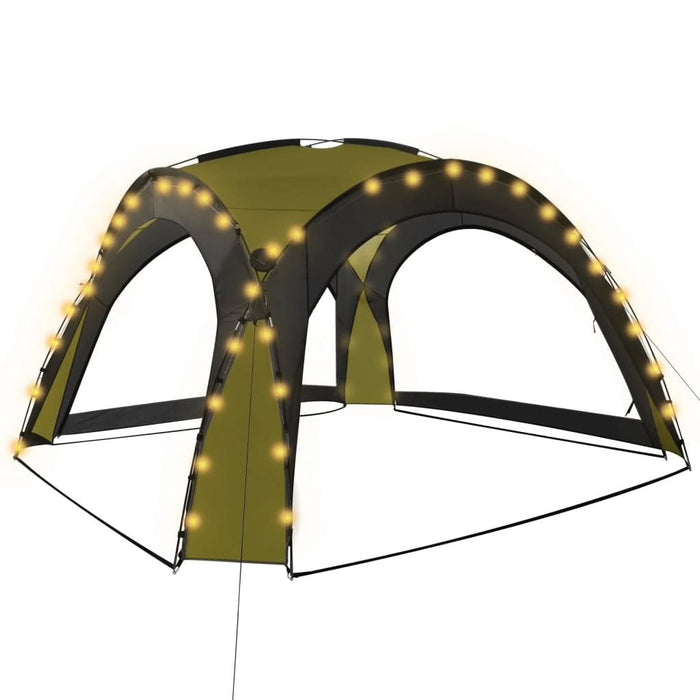 Cort petrecere cu LED & 4 pereți laterali, verde, 3,6x3,6x2,3 m - WALTI WALTI