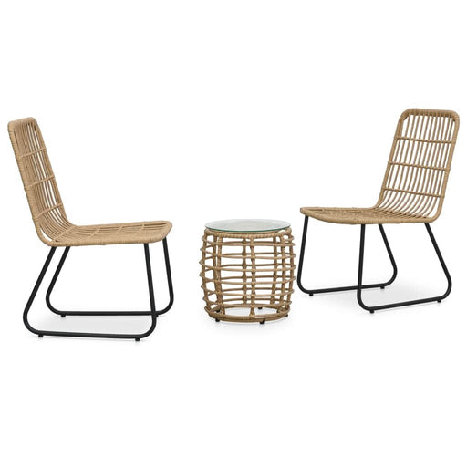 Set mobilier de bistro, 3 piese, stejar, poliratan - WALTI WALTI