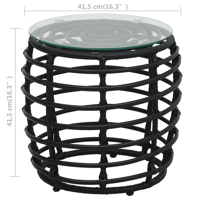 Set mobilier de bistro, 3 piese, negru, poliratan - WALTI WALTI