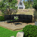 Set mobilier de grădină cu perne, 6 piese, negru, PVC - WALTI