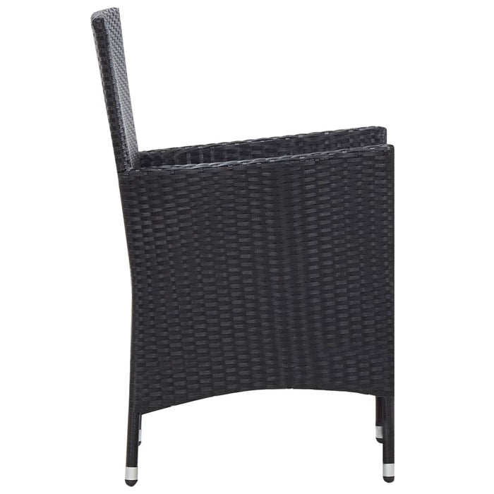 Set mobilier de grădină, 7 piese, negru, poliratan - WALTI WALTI