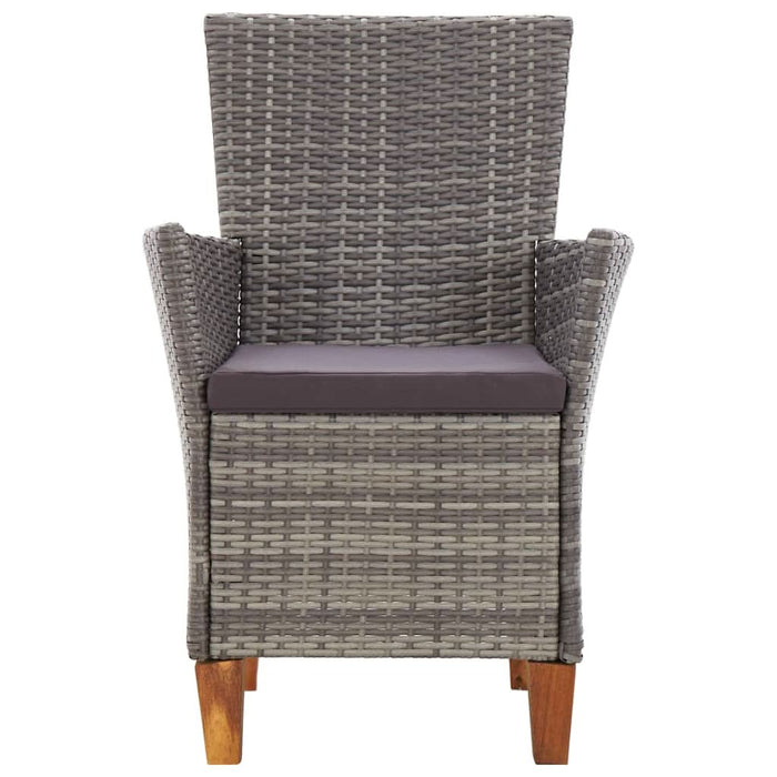 Set mobilier de exterior, 5 piese, gri, poliratan, lemn acacia - WALTI WALTI