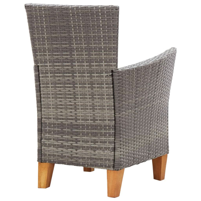 Set mobilier de exterior, 5 piese, gri, poliratan, lemn acacia - WALTI WALTI