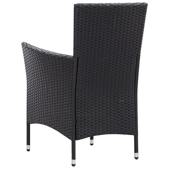 Set mobilier de exterior cu perne, 9 piese, negru, poliratan - WALTI WALTI