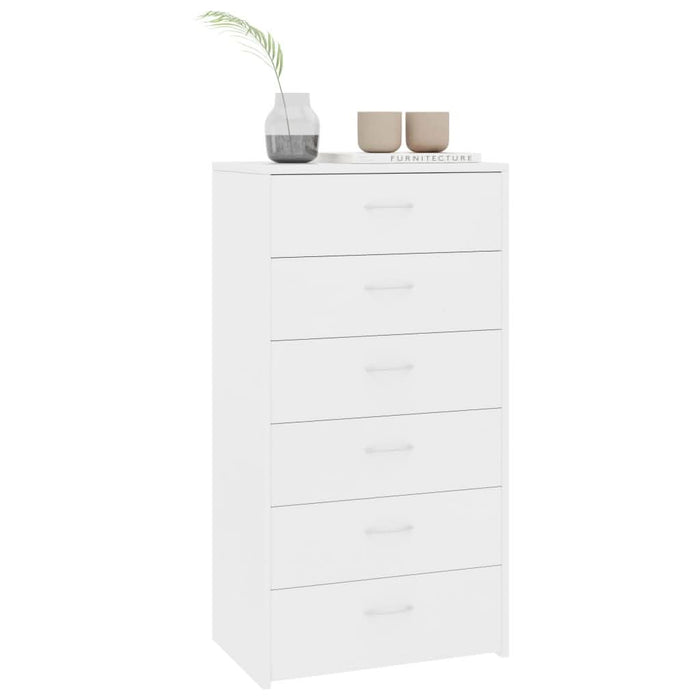 Servantă cu 6 sertare, alb, 50 x 34 x 96 cm, PAL - WALTI WALTI