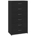 Servantă cu 6 sertare, negru, 50 x 34 x 96 cm, PAL - WALTI WALTI