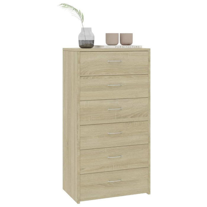 Servantă cu 6 sertare, stejar Sonoma, 50 x 34 x 96 cm, PAL - WALTI WALTI