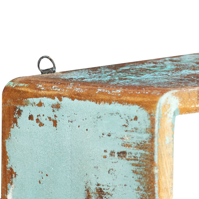 Set rafturi de perete cub, 3 piese, lemn masiv reciclat - WALTI WALTI