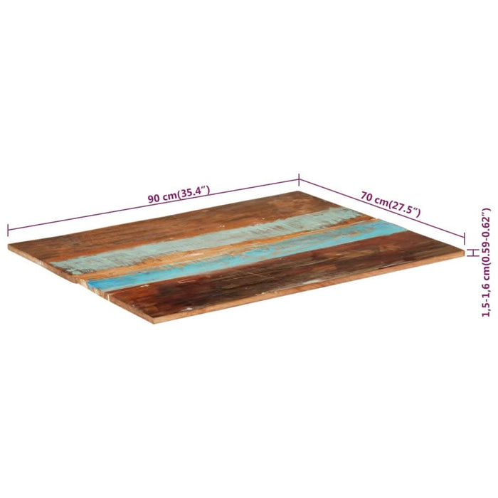 Blat masă dreptunghiular 70x90 cm lemn masiv reciclat 15-16 mm - WALTI WALTI