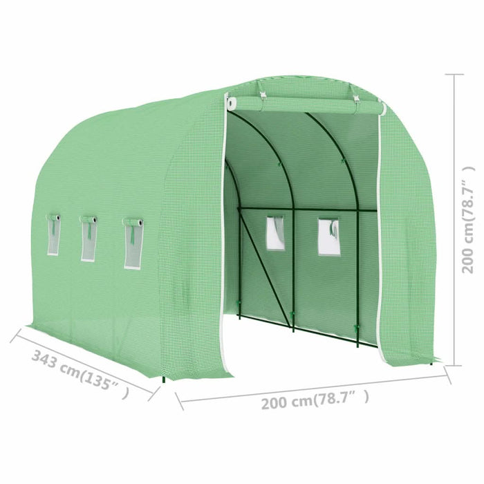 Seră, 6,86 m², 3,43 x 2 x 2 m - WALTI WALTI