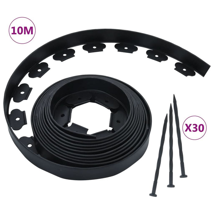 Bordură de gazon flexibilă cu 30 țăruși, 10 m, 5 cm - WALTI WALTI