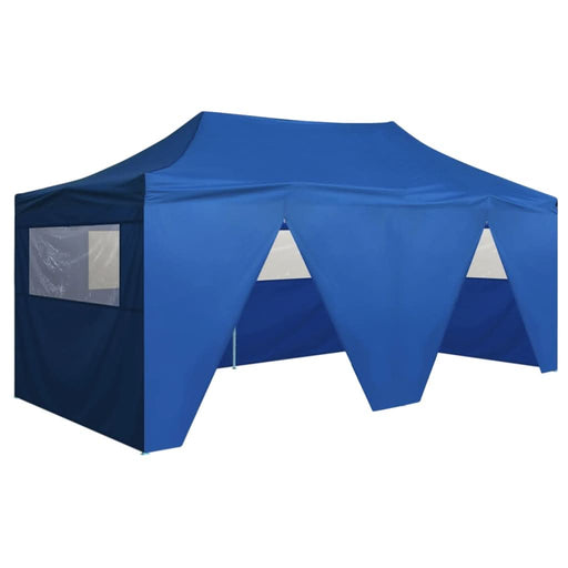 Cort de petrecere pliabil cu 4 pereți, albastru, 3 x 6 m, oțel - WALTI WALTI