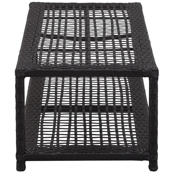 Banchetă pantofar, negru, 80 x 40 x 30 cm, poliratan - WALTI WALTI