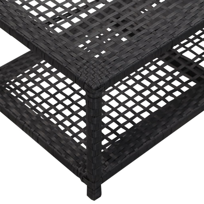 Banchetă pantofar, negru, 80 x 40 x 30 cm, poliratan - WALTI WALTI
