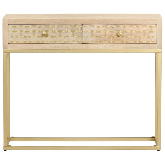 Masă consolă, auriu, 90 x 30 x 75 cm, lemn masiv de mango - WALTI WALTI