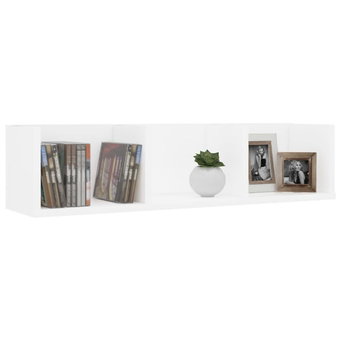 Raft de perete pentru CD-uri, alb, 75 x 18 x 18 cm, PAL - WALTI WALTI