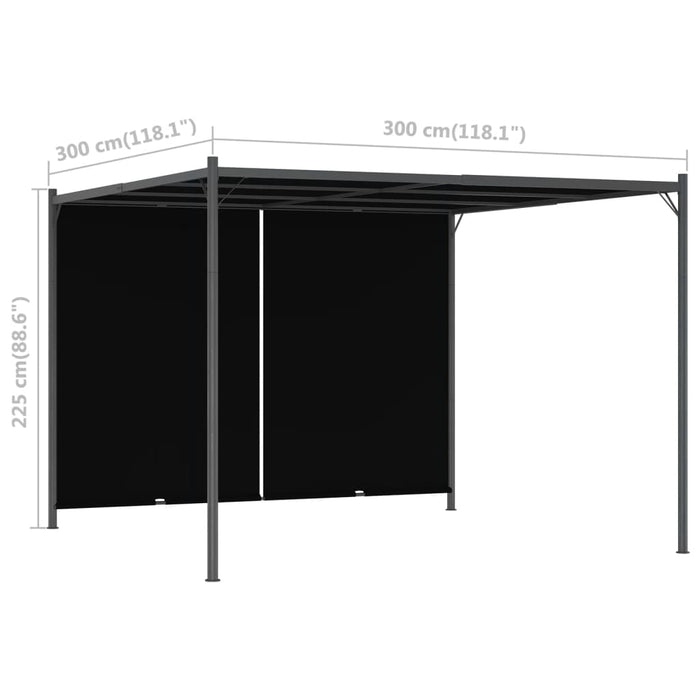 Pergolă de grădină cu acoperiș retractabil, antracit, 3 x 3 m - WALTI WALTI