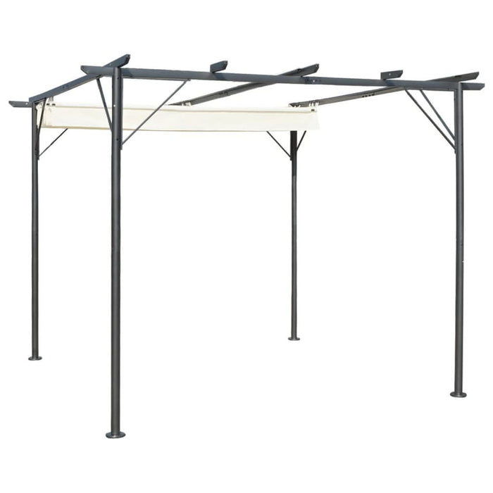Pergolă cu acoperiș retractabil, alb crem, 3 x 3 m, oțel - WALTI WALTI
