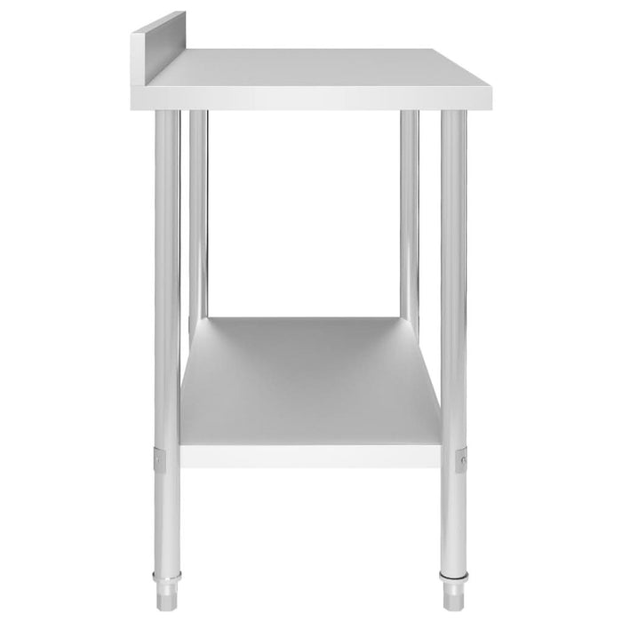 Masă de lucru bucătărie cu bordură 100x60x93 cm oțel inoxidabil - WALTI WALTI