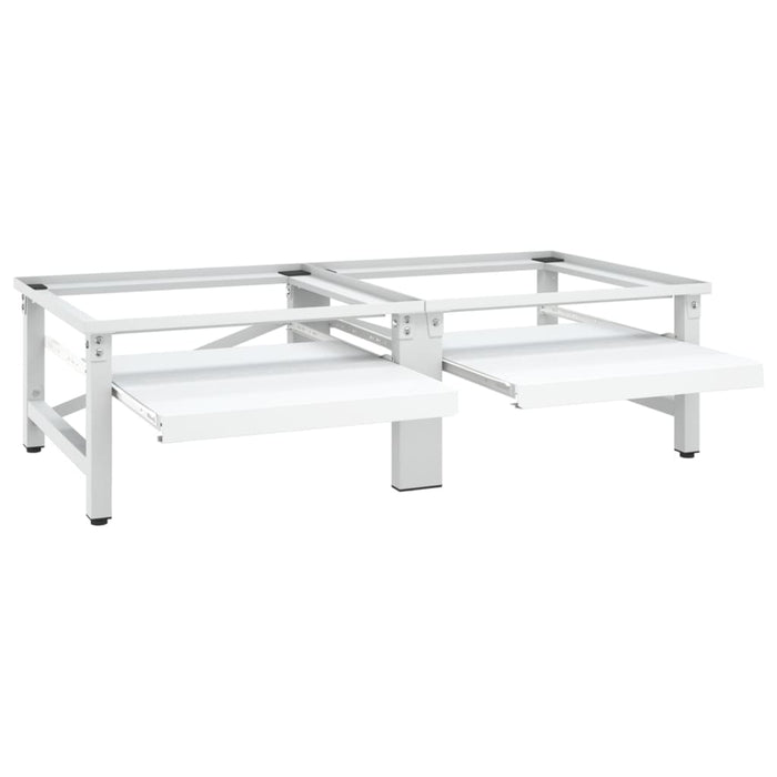 Suport mașină de spălat/uscător, cu rafturi retractabile, alb - WALTI WALTI