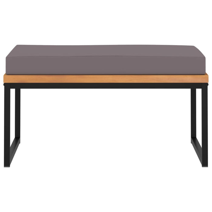 Taburet cu pernă gri închis, 66x66x36 cm, lemn masiv acacia - WALTI WALTI