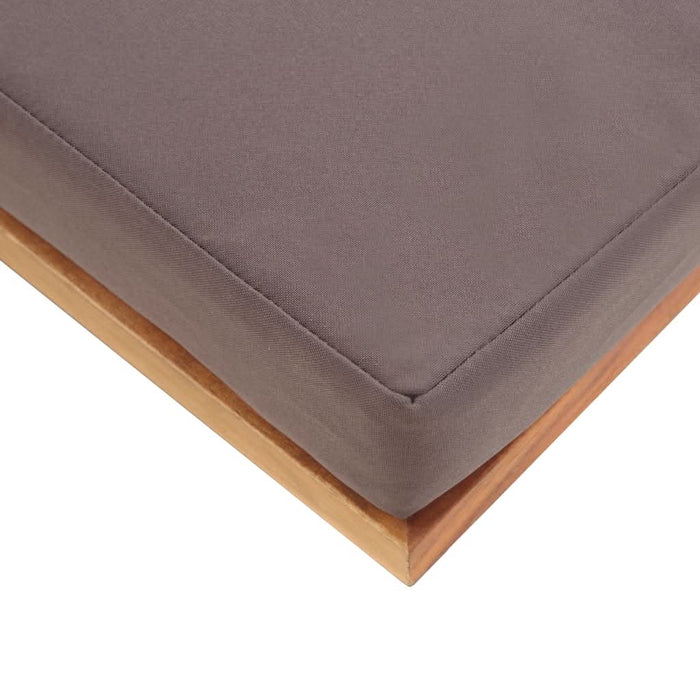 Taburet cu pernă gri închis, 66x66x36 cm, lemn masiv acacia - WALTI WALTI