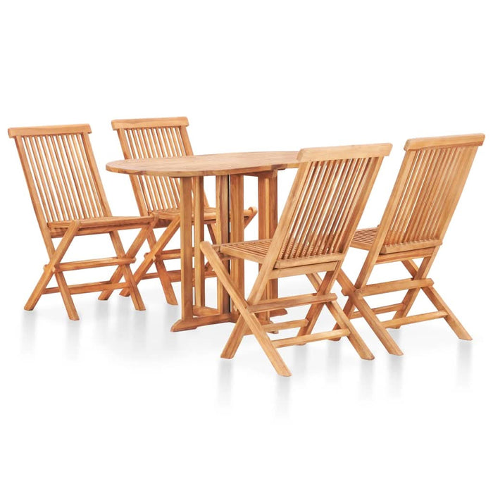 Set mobilier de exterior pliabil, 5 piese, lemn masiv de tec - WALTI WALTI