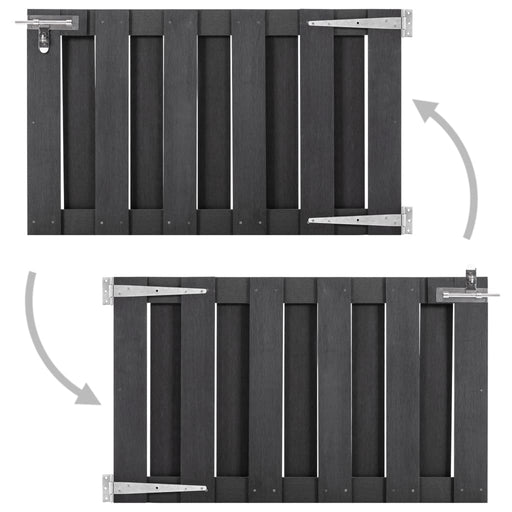 Poartă de grădină, gri, 100 x 60 cm, WPC - WALTI WALTI