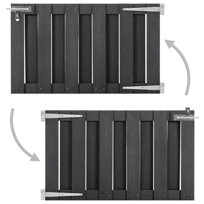 Poartă de grădină, gri, 100 x 60 cm, WPC - WALTI WALTI