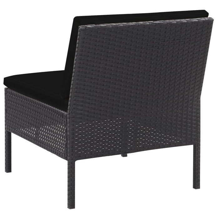 Set mobilier de grădină cu perne, 5 piese, negru, poliratan - WALTI WALTI