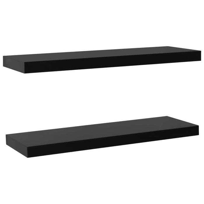 Rafturi de perete suspendate, 2 buc., negru, 100x20x3,8 cm - WALTI WALTI