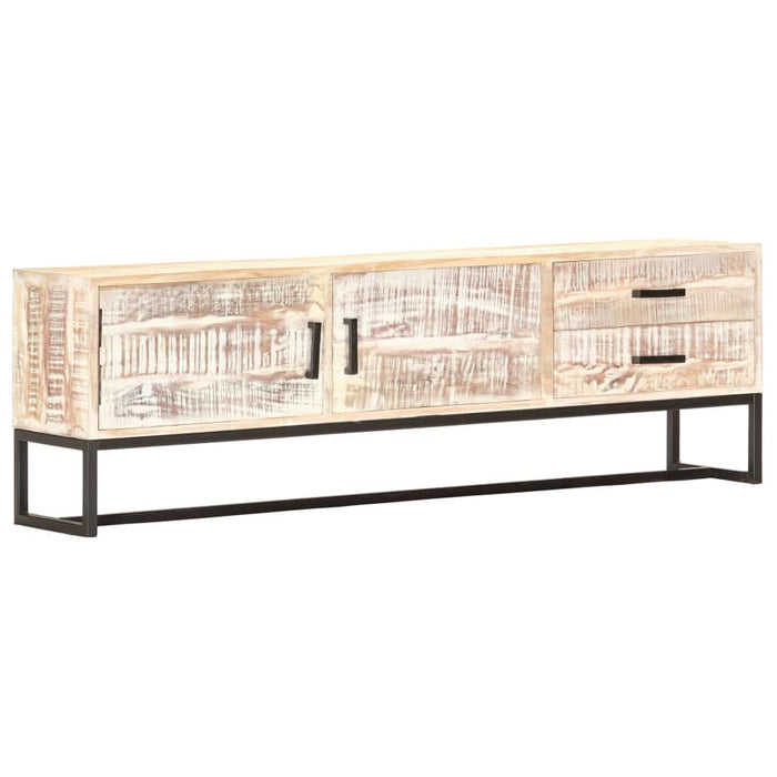 Comodă TV, 140 x 30 x 45 cm, alb, lemn masiv de acacia - WALTI WALTI