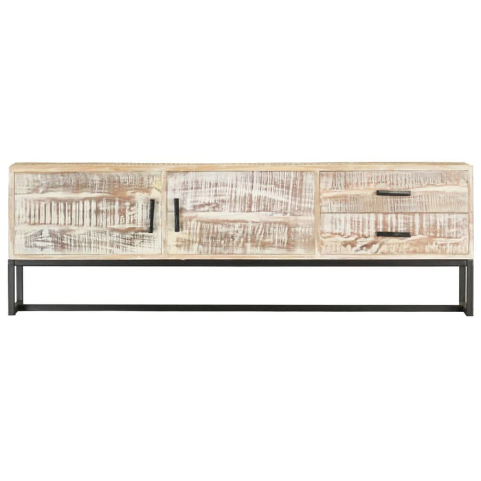 Comodă TV, 140 x 30 x 45 cm, alb, lemn masiv de acacia - WALTI WALTI