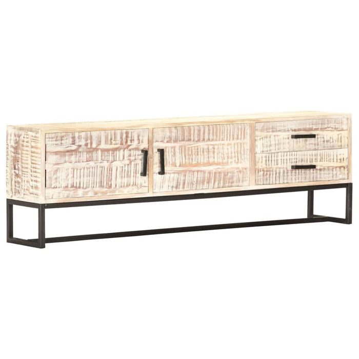 Comodă TV, 140 x 30 x 45 cm, alb, lemn masiv de acacia - WALTI WALTI