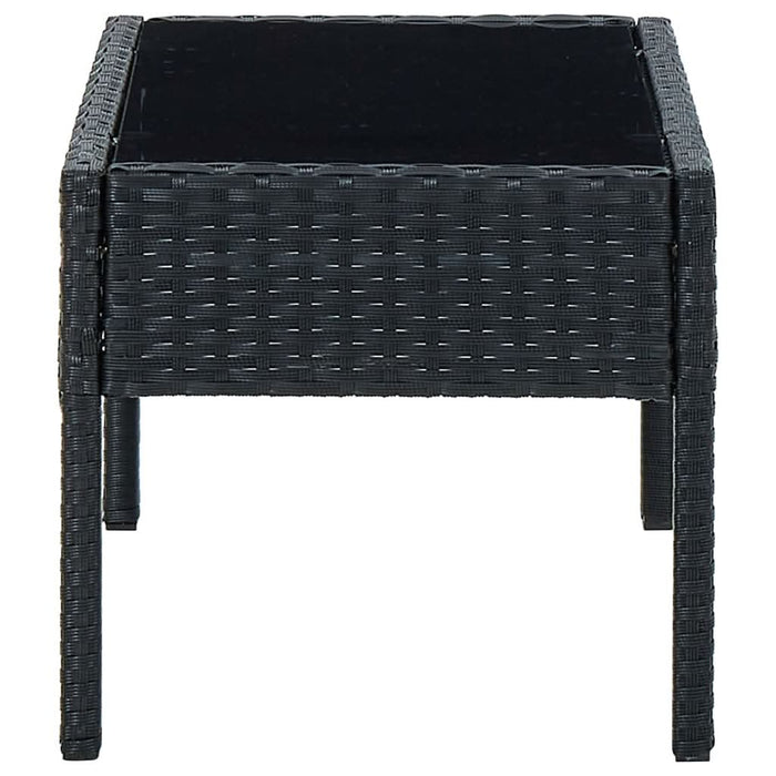 Masă de grădină, negru, 75 x 40 x 37 cm, poliratan - WALTI WALTI