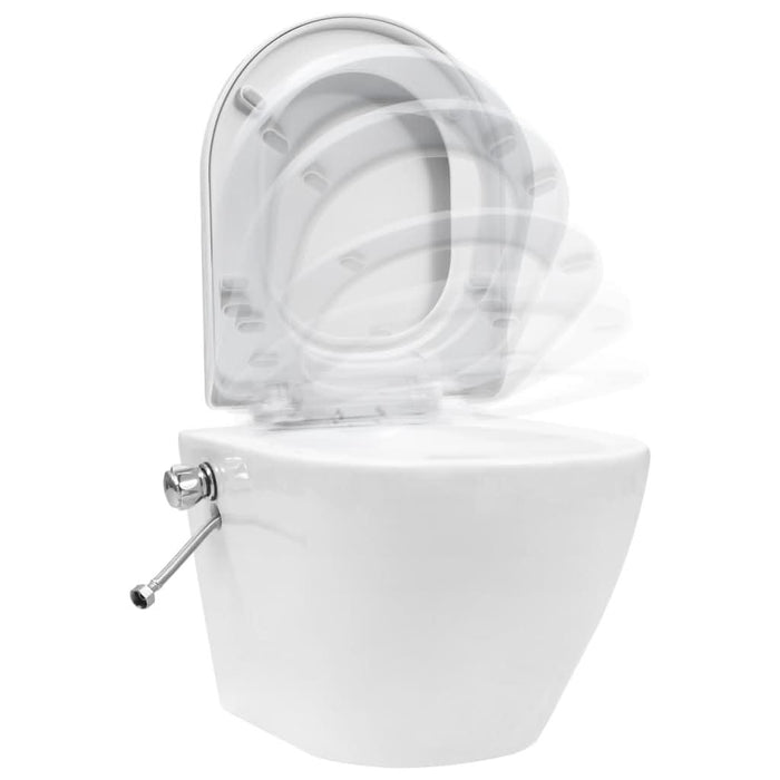 Vas WC suspendat fără ramă cu funcție de bideu, alb, ceramică - WALTI WALTI