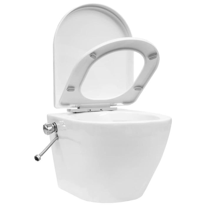 Vas WC suspendat fără ramă cu funcție de bideu, alb, ceramică - WALTI WALTI
