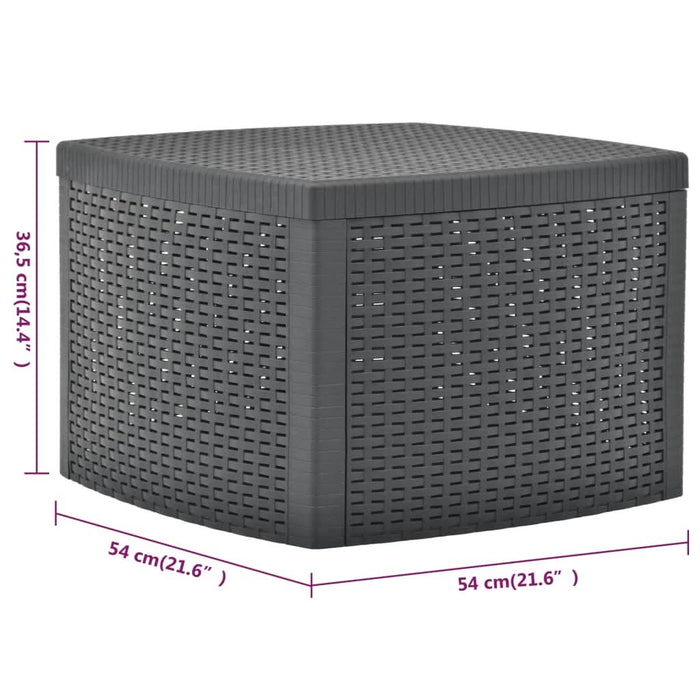 Măsuță laterală, antracit, 54 x 54 x 36,5 cm, plastic - WALTI WALTI
