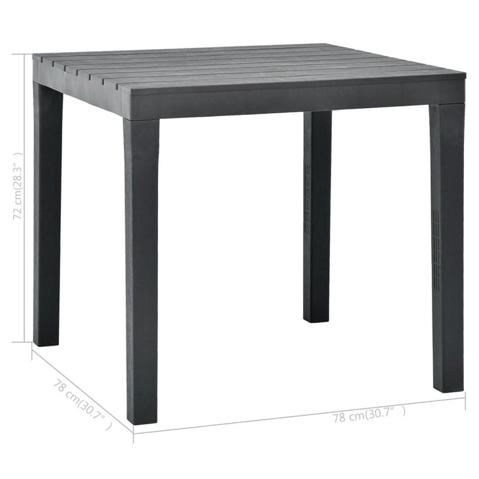 Masă de grădină, antracit, 78 x 78 x 72 cm, plastic - WALTI WALTI