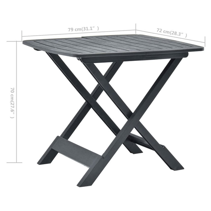 Masă de grădină pliabilă, antracit, 79 x 72 x 70 cm, plastic - WALTI WALTI