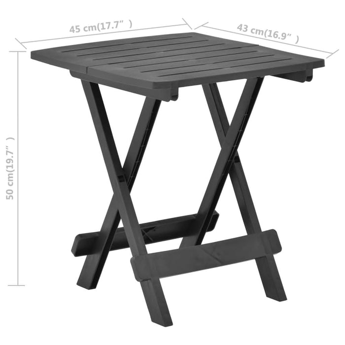 Masă de grădină pliabilă, antracit, 45 x 43 x 50 cm, plastic - WALTI WALTI