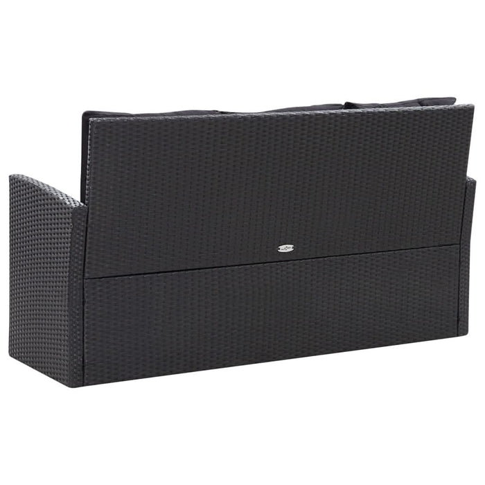 Set mobilier de grădină cu perne, 6 piese, negru, poliratan - WALTI WALTI