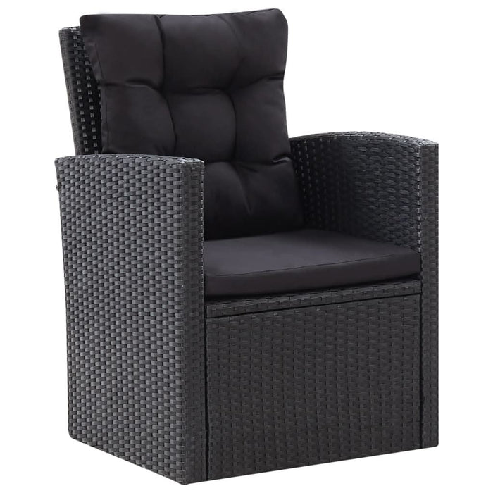 Set mobilier de grădină cu perne, 6 piese, negru, poliratan - WALTI WALTI