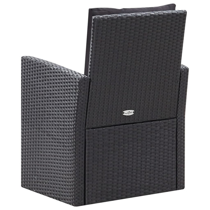 Set mobilier de grădină cu perne, 6 piese, negru, poliratan - WALTI WALTI